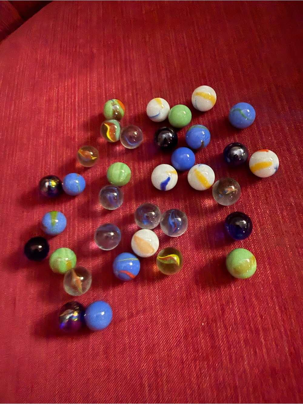 Vintage set of marbles blue / green 34 ps